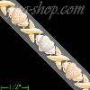 14K Gold 3Color Stampato Bracelet 7.25"