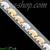 14K Gold Elephants 3Color Stampato Bracelet 7"