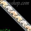 14K Gold Elephants 3Color Stampato Bracelet 7.25"