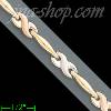 14K Gold 3Color Stampato Bracelet 7"