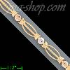 14K Gold 3Color Stampato Bracelet 7"