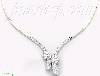 14K Gold Fancy CZ Half Sets Necklace 17"