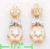 14K Gold Fancy CZ Designs Earrings