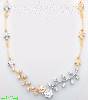 14K Gold Fancy CZ Designs Necklace 17"
