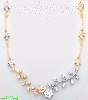 14K Gold Fancy CZ Designs Necklace 17"