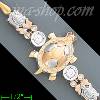 14K Gold Turtle Designs Bracelet 7.25"