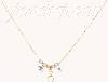 14K Gold Stars Light Fancy Necklace 17"