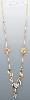 14K Gold Leaves Flowers Heart Light Fancy Necklace 17"