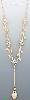 14K Gold Leaves Flowers Heart Light Fancy Necklace 17"