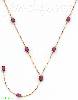 14K Gold Fancy Colored Stone Sets Necklace 17"