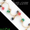 14K Gold Fancy Colored Stone Sets Bracelet 7.25"