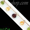 14K Gold Fancy Colored Stone Sets Bracelet 7.25"