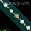 14K Gold Fancy Pearl Set Bracelet 7.25"