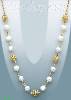 14K Gold Fancy Pearl Set Necklace 17"