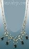 14K Gold Fancy Onyx Set Necklace 17"