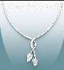 14K Gold Fancy CZ Half Sets Necklace 17"