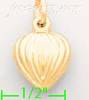 14K Gold Heart Italian Charm Pendant