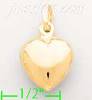 14K Gold Heart Italian Charm Pendant