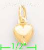 14K Gold Heart Italian Charm Pendant