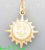 14K Gold Sun Italian Charm Pendant