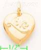 14K Gold Love Heart Italian Charm Pendant