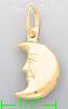 14K Gold Moon Italian Charm Pendant