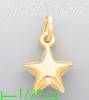 14K Gold Star Italian Charm Pendant