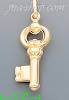 14K Gold Key Italian Charm Pendant