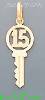 14K Gold 15 Años Key Italian Charm Pendant