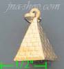 14K Gold Egyptian Pyramid Italian Charm Pendant