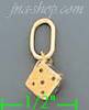 14K Gold Die Italian Charm Pendant