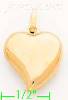 14K Gold Heart Italian Charm Pendant