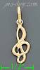 14K Gold Clef Italian Charm Pendant