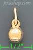 14K Gold Volleyball Italian Charm Pendant