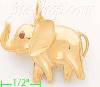 14K Gold Elephant Italian Charm Pendant