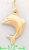 14K Gold Dolphin Italian Charm Pendant