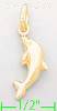 14K Gold Dolphin Italian Charm Pendant