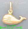14K Gold Whale Italian Charm Pendant