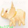 14K Gold Elephant Italian Charm Pendant