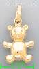 14K Gold Teddy Plush Bear Italian Charm Pendant