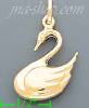 14K Gold Swan Italian Charm Pendant