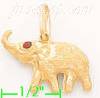 14K Gold Elephant Italian Charm Pendant