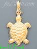 14K Gold Sea Turtle Charm Pendant