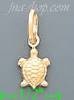 14K Gold Sea Turtle Italian Charm Pendant