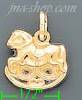 14K Gold Rocking Horse Italian Charm Pendant