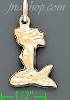 14K Gold Mermaid Italian Charm Pendant