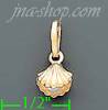 14K Gold Seashell w/Pearl Italian Charm Pendant