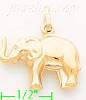 14K Gold Elephant Italian Charm Pendant