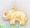 14K Gold Elephant Italian Charm Pendant