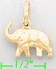 14K Gold Elephant Italian Charm Pendant